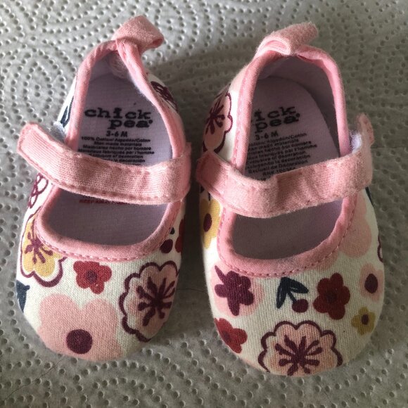CHICK PEA FLORAL SHOES /3-6M - Picture 1 of 2